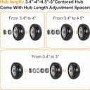RUTU 11x4.00-5 Flat Free Tire and Wheel Assembly with 3/4" Precision bearings or 5/8" & 1/2",Replacement Tires 3.4"-4"-4.5"-5" Centered Hub,for Zero-Turn Lawn Mowers
