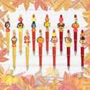 FRVCRS 122 Pcs Holiday Beadable Pens Wood Beads Bulk Ballpoint DIY Crafting Pens Making Kit with Beads for Office Supplies (Thanksgiving)