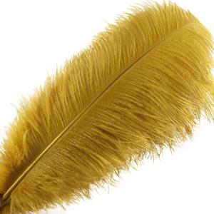 Sowder 5pcs Ostrich Feathers 16-18inch(40-45cm) Home Wedding Decoration(Gold)