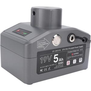 Portable Power Supply for Mini Antenna 19V 5Ah Battery Pack with Pipe Adapter for Camping Hiking Travel Outdoor Emergency (US Plug AC100-240V)