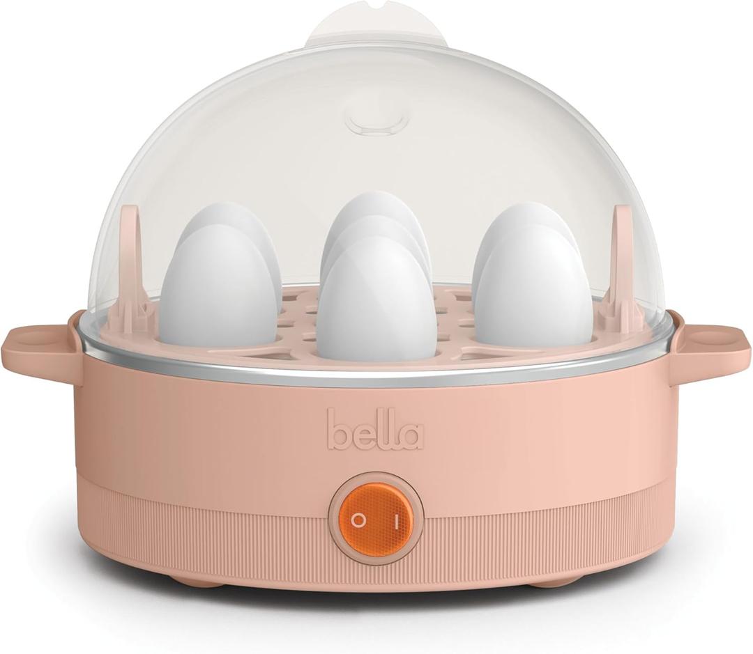 bella Electric Egg Cooker, 7 Eggs Capacity Tray, Single Stack, for Poached, Scrambled, Hard, Medium & Soft Boiled Eggs, Omelets and Steamed Dumplings, Auto Shutoff, 360 Watt, Blossom bella Electric Egg Cooker, 7 Eggs Capacity Tray, Single Stack, for Poached, Scrambled, Hard, Medium & Soft Boiled Eggs, Omelets and Steamed Dumplings, Auto Shutoff, 360 Watt, Blossom