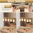 4-Light Brushed Gold Linear Chandelier,28.1" Dining Room Light Fixture
