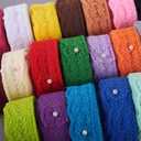 BENECREAT 20 Rolls 200 Yards Mixed Color 7/8" Wide Floral Pattern Fabric Lace Ribbon by The Roll for Wedding Decorating, Sewing, Hair Bow Making, Gift Wrapping