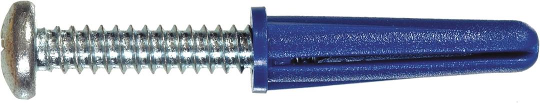 The Hillman Group 5063 Blue Ribbed Plastic Anchors