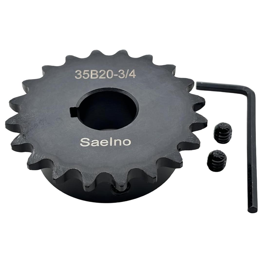 #35 Roller Chain Sprocket Type B 3/4 inch Bore 20 Tooth, Hardened Antirust 1045 Steel Drive Sprockets 35B20-3/4