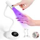 AORAEM UV LED Nail Lamp, Rechargeable Gooseneck Lamp for Gel Nails 12W Quick Dry LED Nail Light Bueaty Dryer with 4 Timers & Auto Sensor, Professional Flash Cure Light for Gel Nails Home DIY White
