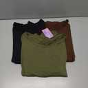 Yearntown 3 Pack Women's Nursing Shirts for Breastfeeding with Hidden Zipper Short Sleeve Crew Neck Loose Fit Maternity Tops(Army Green, Brown, Black,XX-Large)