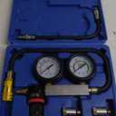 TU-21Cylinder Leak Down Tester Kit, Automotive Engine Compression Leakage Test Kit for Cars Trucks Motorcycles (Blue)