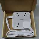 TESSAN Surge Protector Flat Extension Cord 5Ft, Flat Plug Power Strip with 4 Outlets 3 USB Ports (1 USB C), 900 Joules Protection, Multiple Wall Outlet Extender Suitable for Home Office Dorm, Grey