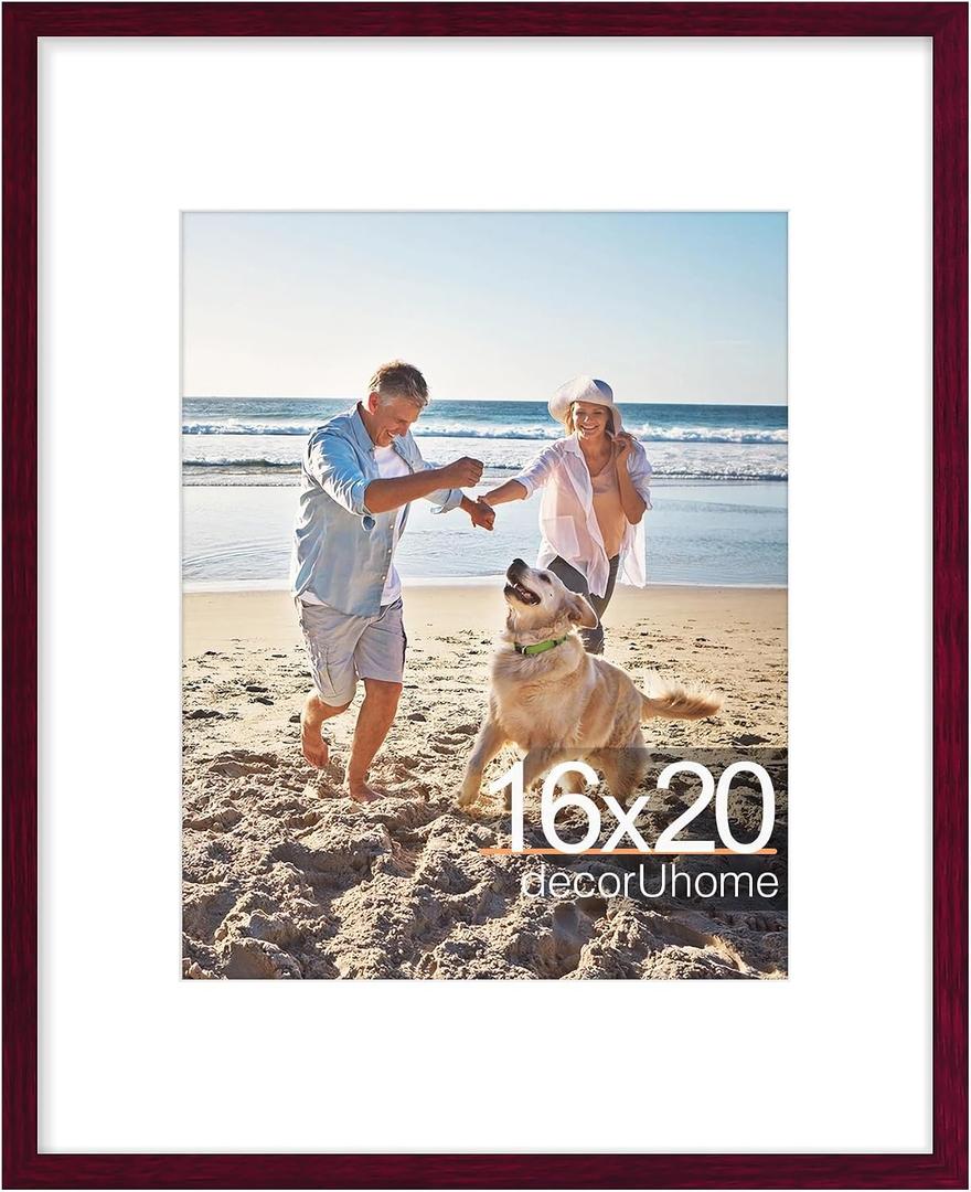 decorUhome 16x20 Picture Frame Fits 11x14 Photos with Mat