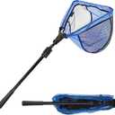 SANLIKE Fishing Landing Net Blue Extend to 33-98.4 inch with Long Telescoping Pole Handle, Landing Net for Easy Catch Release, Fishing net Freshwater for Kids Men Women