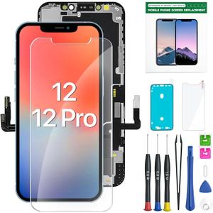 EXW for iPhone 12/12PRO Screen Replacement 6.1" Full HD LCD Display Digitizer, Quality Touch Screen with Repair Tools, Waterproof Seal Compatible with A2172, A2402, A2404,A2403, A2341, A2406, A2408