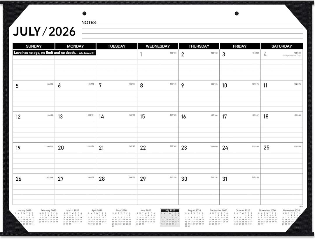 2026-2027 Desk Calendar - JUL. 2026 DEC. 2027, 22" x 17", Large Desk Calendar 2026-2027, 18 Monthly Large Desk/Wall Calendars 2-in-1, Corner Protector, Desk Pad, Large Ruled Blocks