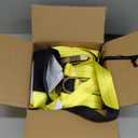 Trekassy 2x 144 Car Tie Down Straps for Trailers Heavy Duty, 10000lbs Break Strength, 4 Pack Steel Ratchet, 4 Adjustable Car Hauler Straps, 4 Axle Straps (Yellow)