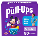 Pull-Ups Boys' Potty Training Pants, Size 5T-6T Training Underwear (46-60 lbs), 80 Count (2 Packs of 40)