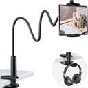 KDD Gooseneck Tablet Stand, 360 Adjustable Phone & iPad Holder for Bed and Desk, Flexible Arm Mount Clip for Video Recording, Bedside & Headboard Clamp for iPad Pro 12.9, Mini, Switch