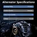 Alternator Compatible with Ford Fusion 2013-2020 1.5L 1.6L 2.0L, 2.5L 2.7L, for Taurus 2013-2017 2.0L, for Edge 2015-2018 2.0L 12V 175A 4-Groove Pulley Clockwise Replace G2GZ-10346-J