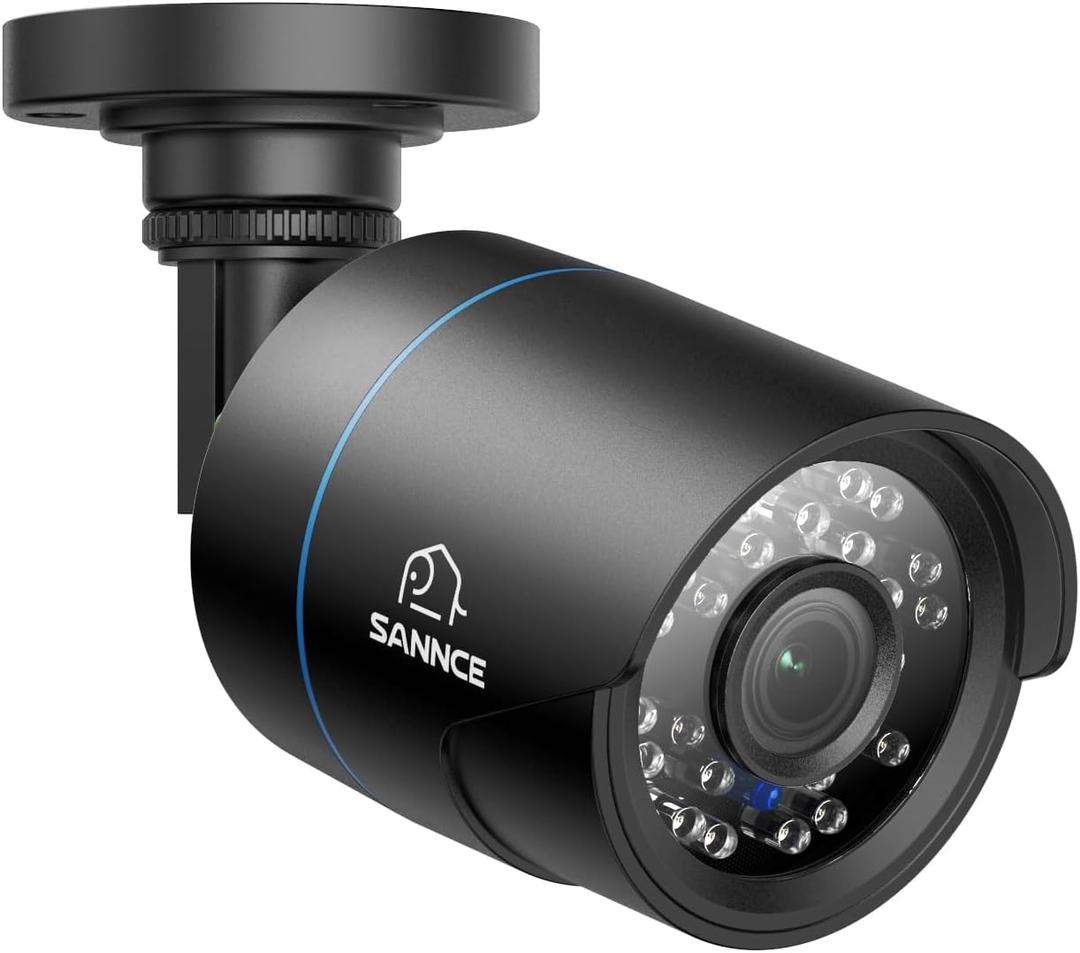 SANNCE 1080P Security Camera AHD/TVI/CVI/CVBS 4-in-1 CCTV Camera IP66 Weatherproof Analog CCTV Surveillance Bullet Camera Indoor Outdoor, 100ft Night Vision, No Power Supply and Cable, Only A Camera