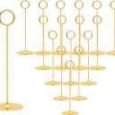 Urban Deco 16 Pieces Table Card Holder 8 inches Table Number Holders Place Steel Card Holders for Photos, Food Signs, Memo Notes, Weddings, Restaurants, Birthdays (Gold)