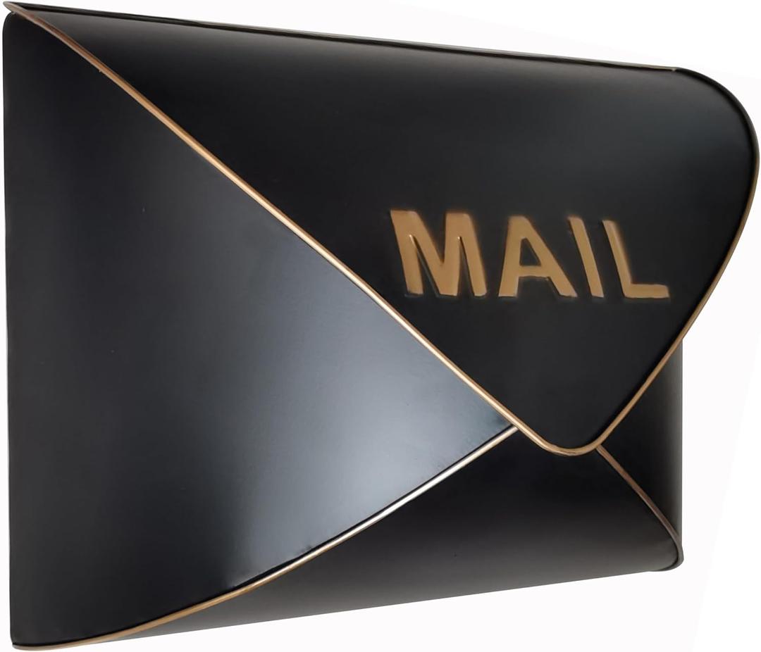 Wall-Mount Mailbox, Metal Post Box, Mailboxes for Outside - Envelope Mailbox