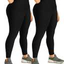 Hi Clasmix 2 Pack Plus Size Leggings for Women-High Waisted Tummy Control 1X-4X Soft Casual Yoga Pants for Curvy Women