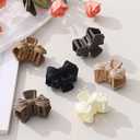 2 x Butterfly Hair Clips: Flower Small Claw Clips for Women - 12pcs Matte Cute Hair Clips for Girls (Bow - Black + Beige + Brown + Coffee)