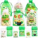 WorldBazaar 30PCS St. Patrick's Day Gift Bags Organza 4 x 6 Inch Small Lucky Shamrock Clover Leprechaun Goodie Mesh Bags St. Patrick Party Birthday Irish Holidays Supplies