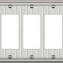 Metal Wall Plate for Electrical Outlets, Decorative Brushed Nickel Switch Plates Outlet Cover, Light Switch Cover Plate, 3-Gang Wall Plates (Triple Decoretor, 1 Pack)