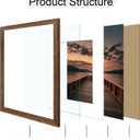 16x20 Poster Frame Set of 2, 16 x 20 Wood Picture Frames with Mat for 11x14, Wooden Photo Frame with Tempered Glass Cover for Wall Mounting Display, Rustic Brown