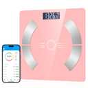 Smart Body Fat Scale - Accurate Digital Bathroom Scale with Bluetooth, 16 Essential Measurements Including Muscle Mass, Bone Mass, Body Water, BMI, and Visceral FatPink