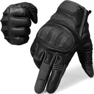 AXBXCX Touchscreen Full Finger Gloves for Men, Padded Gloves Black X-Large