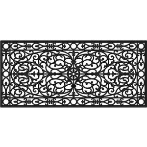 Yimobra Doormat Outdoor Indoor Entrance 47 x 24, All-Season All-Weather Front Door Mat, 100% Waterproof Welcome Matt for Floor Garage Outside Entry, Stain and Fade Resistant,Black Grey
