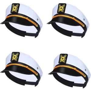 dodowin Captain Sailor Hats for Women Men, Adjustable Boat Yacht Rock Costumes for Hugh Hefner Playboy Party 1/4/5/6 Pack