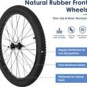 Exceedhub 20 Inch Kids Bike Front Wheels Replacement with Solid Air Rubber Tire and Inner Tube, Bicycle Bike Wheels