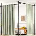 AKTOP Room Divider, No Drilling Curtain Tension Rods Wall Divider for Room Separation, 4-10ft(H) 30-147"(W) Adjustable, Heavy Duty Floor to Ceiling Space Separator Privacy Dividers for Rooms, Black
