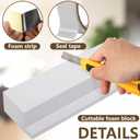 moonoom 2 Pack Air Conditioner Foam Block, Window AC Side Foam Block Kit with Foam Strip and Tape, Insulated Foam Panel for U-Shaped AC Units Prevent Air Leakage Summer Winter (White)