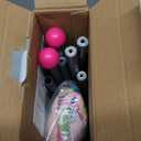 Toy Baby Doll Crib for 18'' Dolls, Cute Pink Heart Designed Baby Doll Bed with Carry Bag, Toy Crib Doll Furniture for 3 Years+ Girls (Pink)