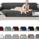 Sofa Shield Couch Slip Cover with Patented Strap, Cushion Protector, US Designed Reversible Stain and Dog Tear Resistant Slipcover, 78 inch Seat, Washable Covers for Dogs Pets Kids, Charcoal