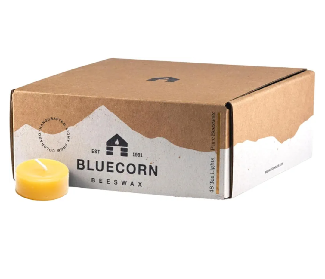 Bluecorn Beeswax 100% Pure Beeswax Tea Light Refills (no Cup) (Raw, 48 case)