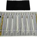 Portable Jewelry Roll Untangled Secure Necklace Travel Storage Bag Displays Holder 16 Chain (Black and Gray)