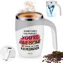 Electric Automatic Magnetic Self Stirring Coffee Mug, Mixing Mug, Fun & Inspirational, Motivational Gift for Friends or Yourself, Birthday Gift for Family, Going Away or Leaving Gift for Coworkers