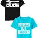 The Children's Place Baby-Boys and Toddler All Holidays,Birthdays Short Sleeve Graphic T-Shirts,2 Pack (6-9 Months)