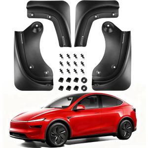 Mud Flaps for 2025 2026 Tesla Model Y Juniper,All-Weather Mud Guard Front Rear Splash Guards for Juniper Accessories,4PCS Heavy Duty Fender Tire Protector No Drilling Required