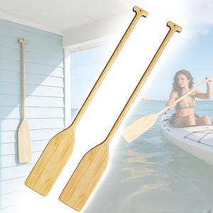 2 Pcs Wooden Oars,48'' Wooden Paddle Lightweight and Ergonomic Canoe Paddles,Solid Pine Boat Paddle for Water Sports,Kayaking,Rowing, Family DIY Decoration,Outdoor Enthusiasts