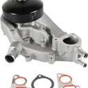 AW6009 Professional Water Pump Kit with 2 Metal Gaskets Compatible with 2007-2014 Escalade for 2007-2020 Express for 2007-2019 Silverado 5.3L V8 Engine