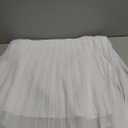 Rooscier Women's Mock Neck Cloak Sleeve Pleated Keyhole Back Flowy Party Midi Dress (White, L)