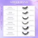 Lilly Lashes Sheer Band, False Eyelashes with Invisible Band Lashes, Half Lashes Natural Look, Half Lash Cateye Style, Reusable Eyelashes 20x, Lash Glue not Included, 13.5mm (Enticing)