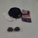 5 Pcs Halloween Women Flight Attendant Costume Include Stewardess Hat Sunglasses Scarf Gloves and Pins