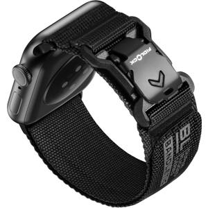 Bandletic Compatible with Apple Watch Bands for Women Men, Wide Soft Nylon Sport Strap with Magnetic Fidlock V-Buckle for iWatch 42mm(Series 11/10), 41mm(9/8/7), 40mm(SE3/SE2/SE/6/5/4), 38mm(3/2/1) (Black)