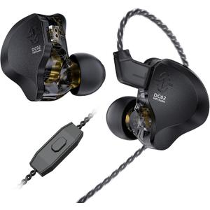 IN Ear Monitor Gaming Earbuds with MIC,CCZ DC02 IEM for Gaming Headphones,Dual Magnetic Circuit DD HIFI Earphones,Professional Earphone,Stereo Sound Earbuds,CCZ IEM Earphones with MIC(Black,With MIC)
